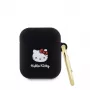 Hello Kitty Custodia in silicone liquido 3D Kitty Head Logo per AirPods 1/2 nero