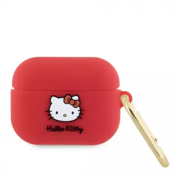 Hello Kitty Custodia in silicone per Apple AirPods Pro 3D Kitty Kopf rosso