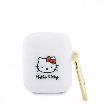 Hello Kitty HKA23DKHSH Silicone 3D Kitty Head Case per Apple AirPods 1/2 - bianco