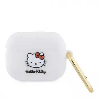 Hello Kitty Custodia in silicone per Apple AirPods Pro 3D Kitty Kopf bianco