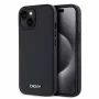 Custodia DKNY in pelle PU Silver Metal Logo MagSafe per iPhone 15 nero