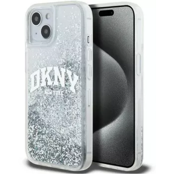 DKNY Apple iPhone 15 Hardcase Liquid Glitter Big Logo nero