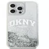 DKNY Apple iPhone 15 Pro 6.1 Hardcase Liquid Glitter Big Logo nero