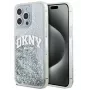 DKNY Apple iPhone 15 Pro 6.1 Hardcase Liquid Glitter Big Logo nero