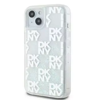 DKNY Apple iPhone 15 Hardcase Liquid Glitter Multilogo bianco
