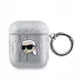 Karl Lagerfeld PU Embossed Karl Head Case per AirPods 1/2 argento