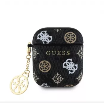 Guess AirPods 1/2 PU 4G Peony Charm Case nero