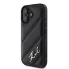Karl Lagerfeld Custodia rigida per iPhone 16, Quilted Signature, nera