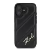 Karl Lagerfeld Custodia rigida per iPhone 16, Quilted Signature, nera