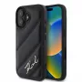 Karl Lagerfeld Custodia rigida per iPhone 16, Quilted Signature, nera