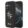 Guess Apple iPhone 17 PU Fixed Glitter 4G Metal Logo Case nero