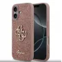 Guess PU Fixed Glitter 4G Metal Logo Custodia per iPhone 17, rosa