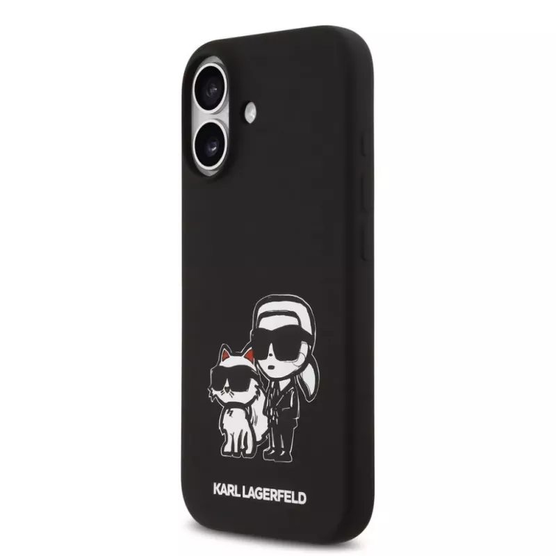 Karl Lagerfeld Custodia in silicone liquido K&CH Sketch MagSafe per Apple iPhone 17 nero