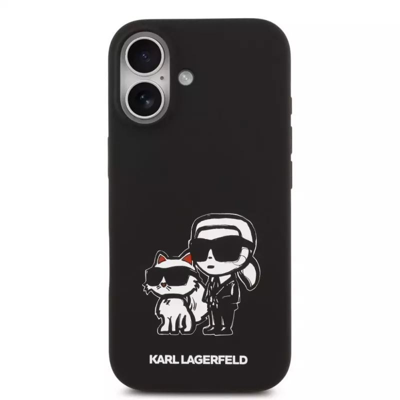 Karl Lagerfeld Custodia in silicone liquido K&CH Sketch MagSafe per Apple iPhone 17 nero