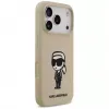 Karl Lagerfeld Custodia in silicone per Apple iPhone 17 Pro con MagSafe - marrone (KL Sketch & Logo)