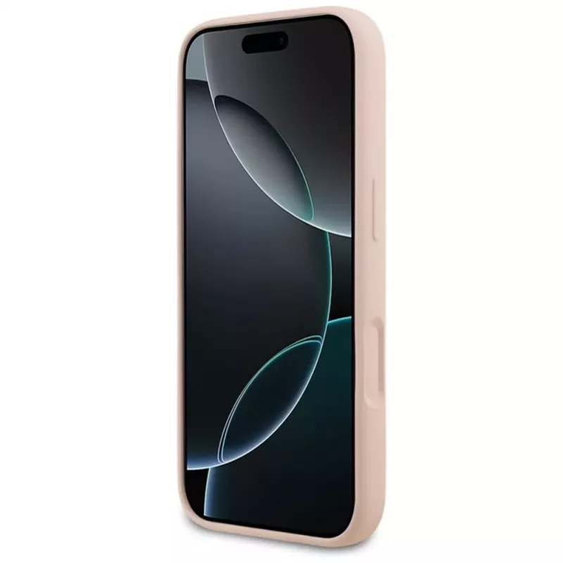 Karl Lagerfeld Custodia in silicone per iPhone 17 Pro con MagSafe, KL Sketch & Logo, rosa