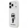 Karl Lagerfeld Custodia in silicone KL Sketch & Logo per Apple iPhone 17 Pro con MagSafe - bianco