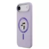 Karl Lagerfeld Custodia in silicone liquido Karl and Choupette MagSafe per Apple iPhone Air viola