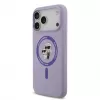 Karl Lagerfeld Custodia in silicone liquido Karl and Choupette MagSafe per Apple iPhone 17 Pro Max viola
