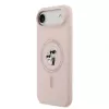 Karl Lagerfeld Liquid Silicone Karl and Choupette Custodia MagSafe per iPhone Air, rosa