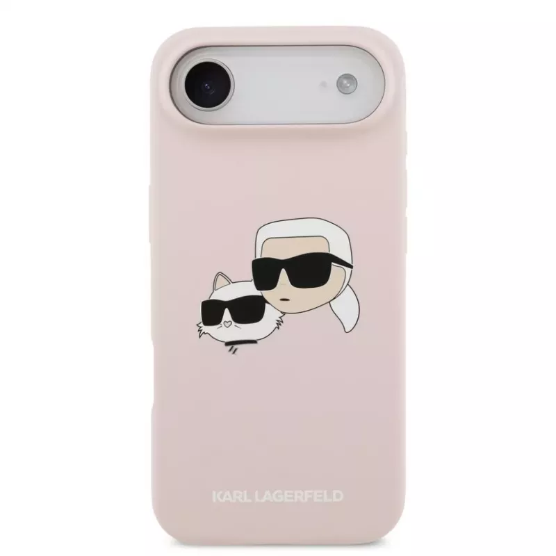 Karl Lagerfeld Apple iPhone Air Liquid Silicone Double Heads custodia MagSafe rosa