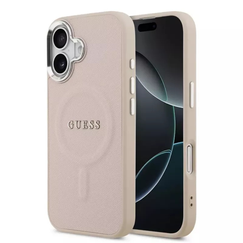 Guess Apple iPhone 17 PU Saffiano custodia MagSafe rosa