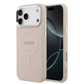 Guess Apple iPhone 17 Pro custodia in silicone con MagSafe Classic Logo rosa