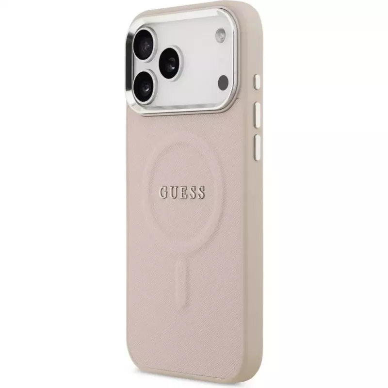 Guess Apple iPhone 17 Pro Max custodia in silicone con MagSafe Classic Logo rosa