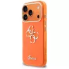 Guess IML 4G Script Metal Custodia per iPhone 17 Pro, arancione