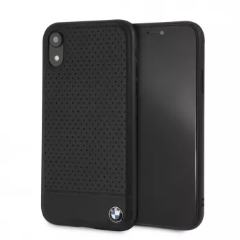 BMW Apple iPhone XR Perforated Leather custodia rigida nero