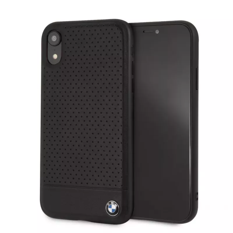 BMW Apple iPhone XR Perforated Leather custodia rigida nero