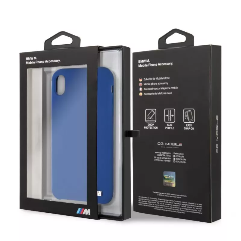 BMW Apple iPhone XR custodia rigida in silicone blu navy