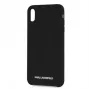 Karl Lagerfeld Apple iPhone XR Silver Logo custodia in silicone nero