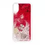 Guess Apple iPhone X/XS Glitter Hearts custodia lampone