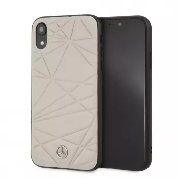 Mercedes-Benz Apple iPhone XR Twister custodia rigida in vera pelle grigio
