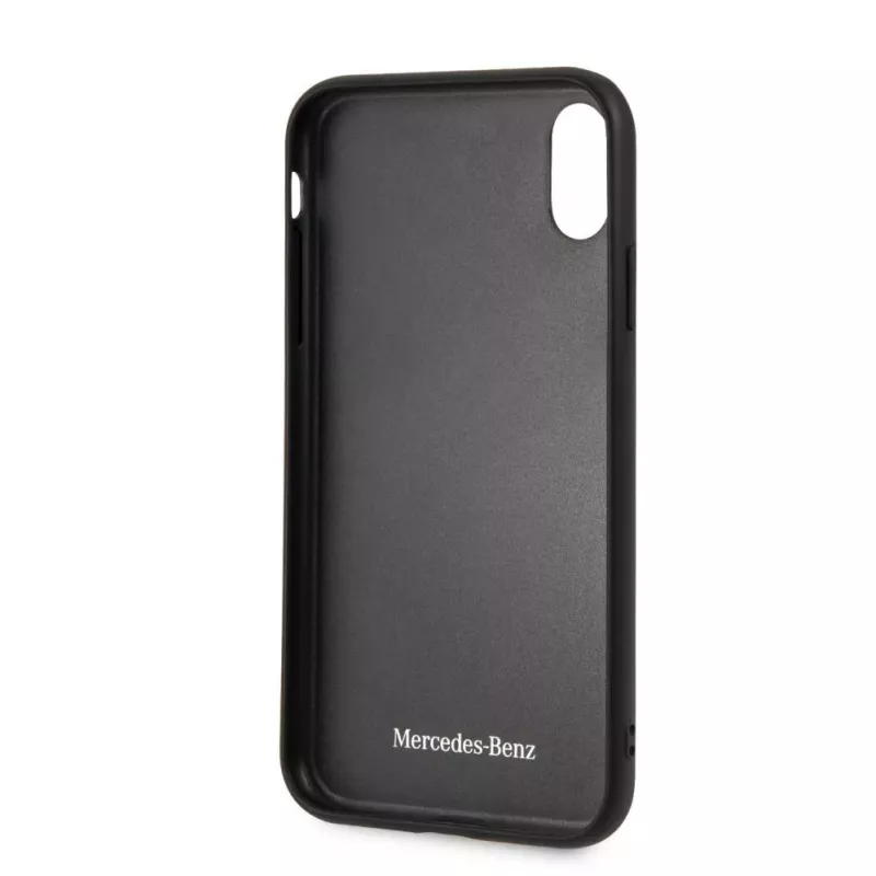 Mercedes-Benz Apple iPhone XR Twister custodia rigida in vera pelle grigio