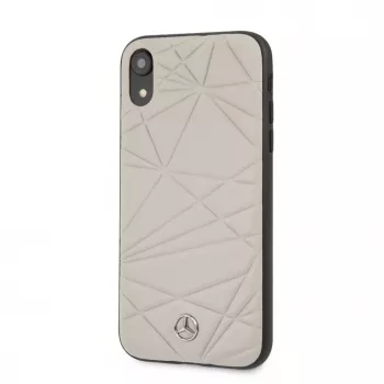 Mercedes-Benz Apple iPhone XR Twister custodia rigida in vera pelle grigio