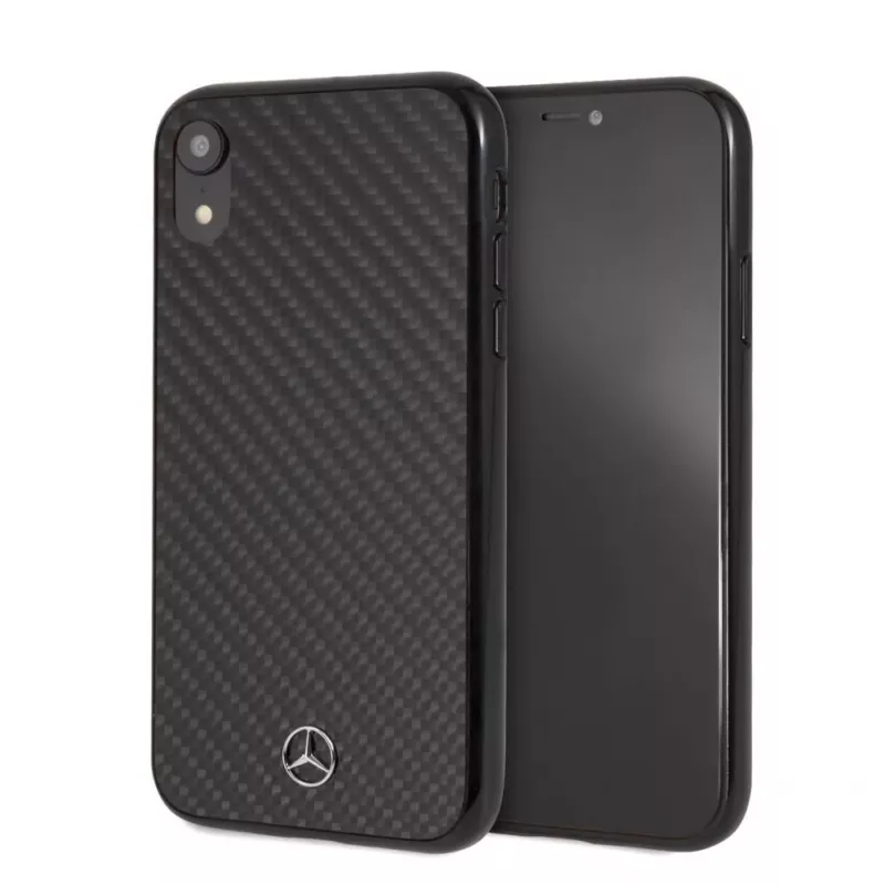 Mercedes-Benz Apple iPhone XR custodia rigida in vera fibra di carbonio nero