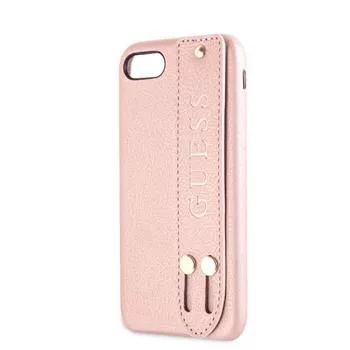 Guess iPhone 7/8/SE 2020 Saffiano Strap custodia rosa