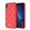 Guess Apple iPhone XR Debossed custodia rigida in pelle PU rosso peonia