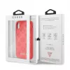 Guess Apple iPhone XR Debossed custodia rigida in pelle PU rosso peonia