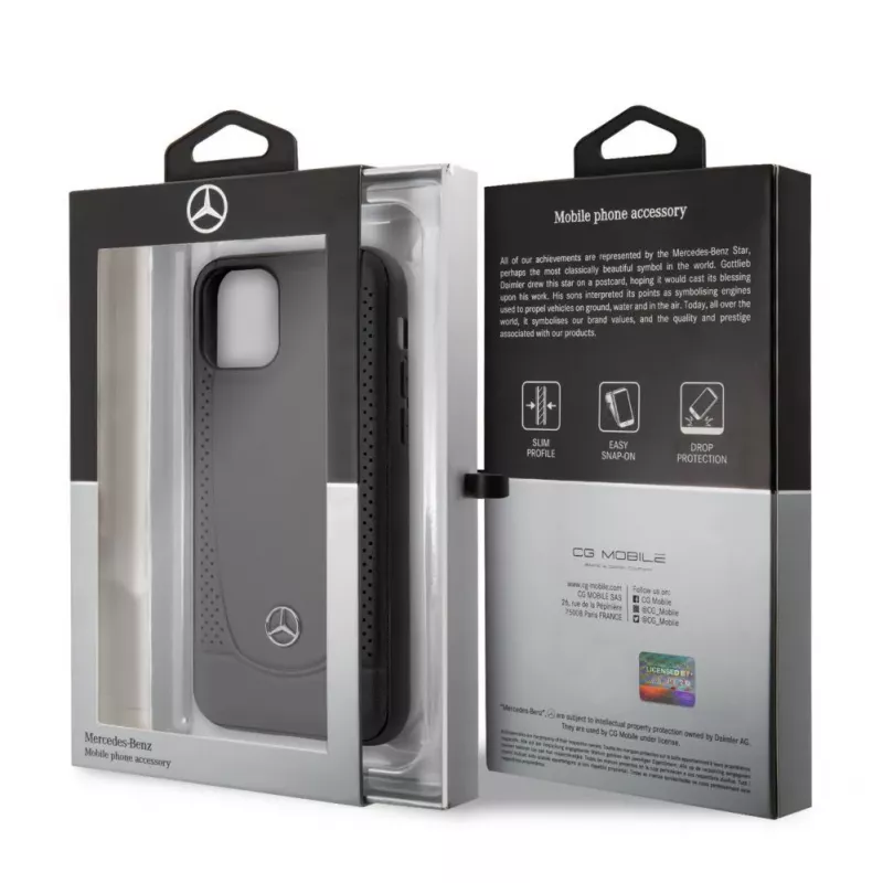 Mercedes-Benz Apple iPhone 11 Pro custodia rigida in pelle Perforation nero