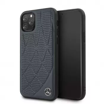 Mercedes-Benz Apple iPhone 11 Pro custodia in vera pelle Quilted blu