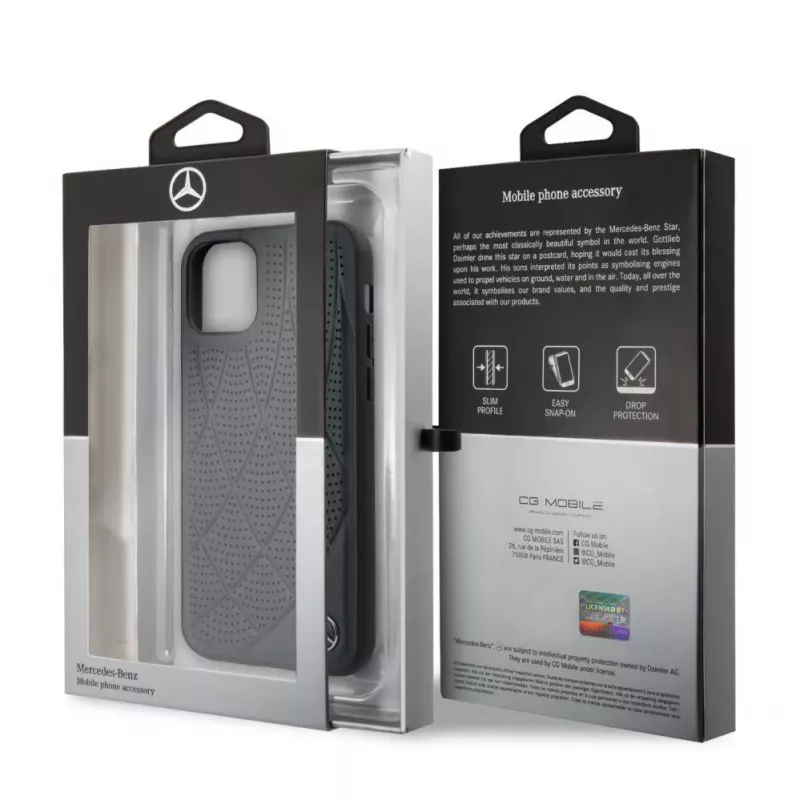 Mercedes-Benz Apple iPhone 11 Pro custodia in vera pelle Quilted blu