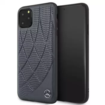 Mercedes-Benz Apple iPhone 11 Pro Max custodia posteriore in vera pelle Quilted blu