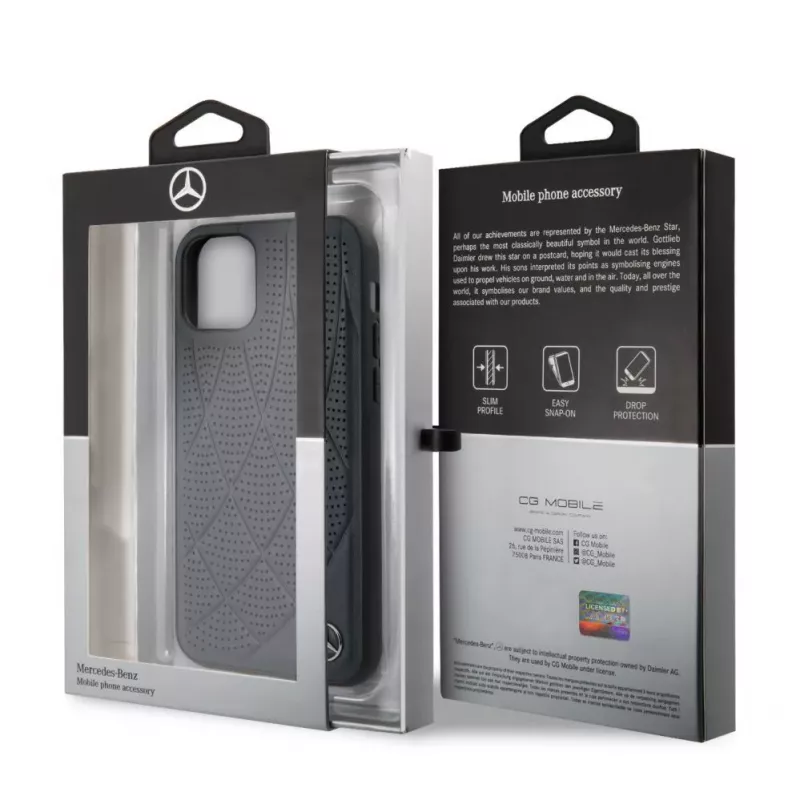 Mercedes-Benz Apple iPhone 11 custodia in vera pelle Quilted blu