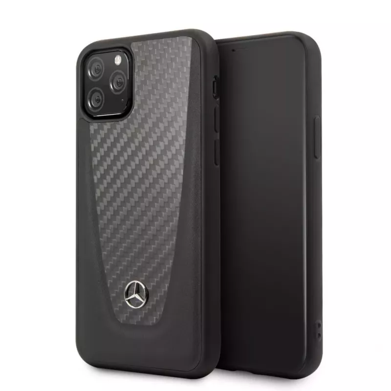Mercedes-Benz Apple iPhone 11 Pro custodia rigida in pelle Carbon nero