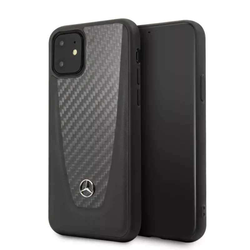 Mercedes-Benz Apple iPhone 11 custodia rigida in pelle Carbon nero