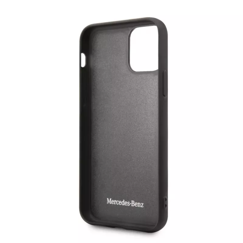 Mercedes-Benz Apple iPhone 11 custodia rigida in pelle Carbon nero