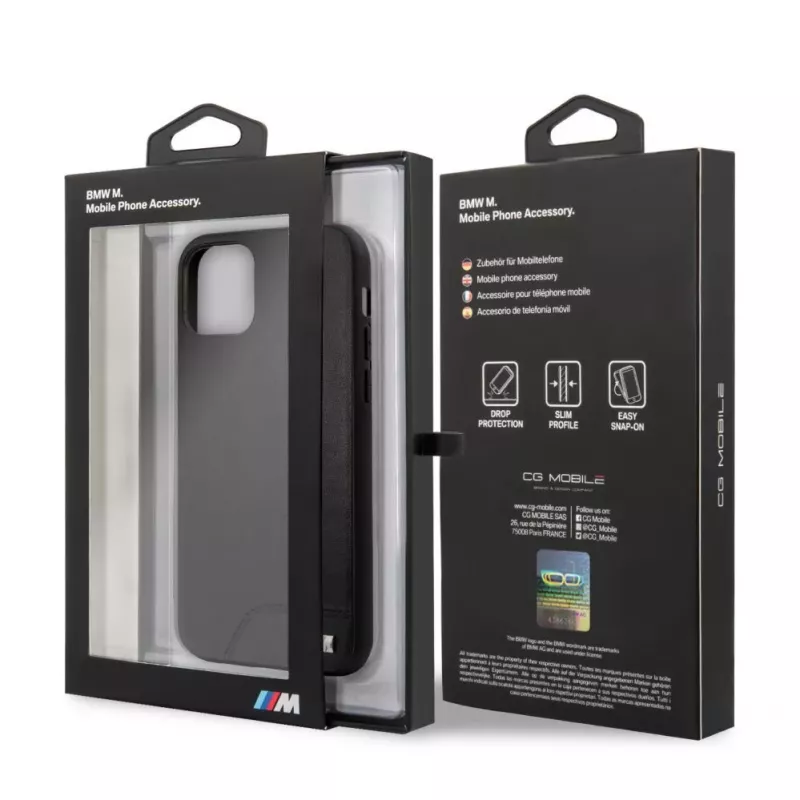 BMW Hardcase in PU pelle liscia nero per Apple iPhone 11 Pro